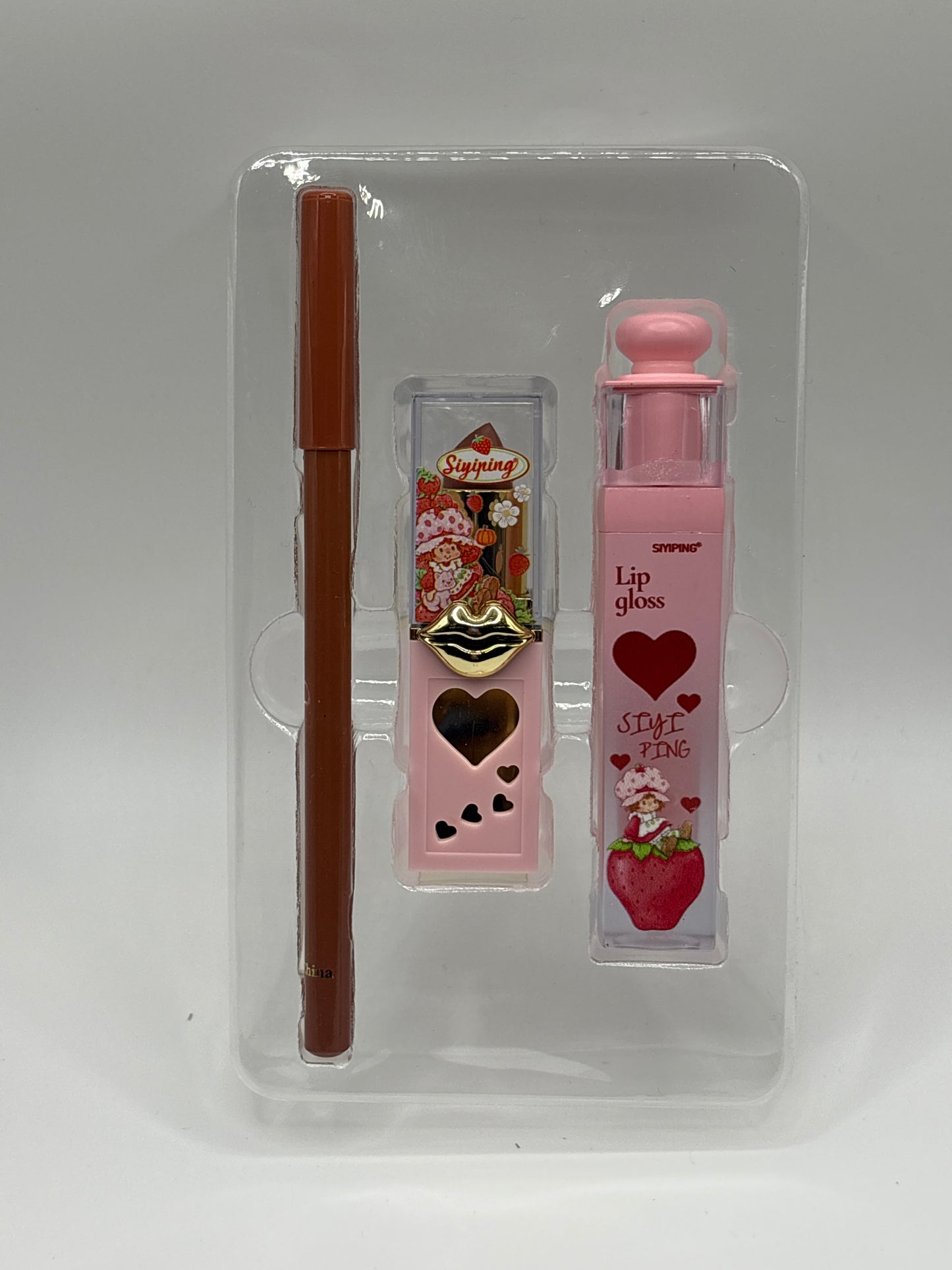 6 pcs Strawberry Shortcake Lip Gloss Set