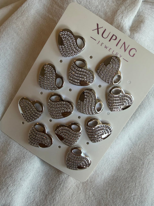 Stud de corazón en Plata