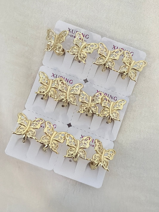 Hoop de mariposa en Oro Laminado