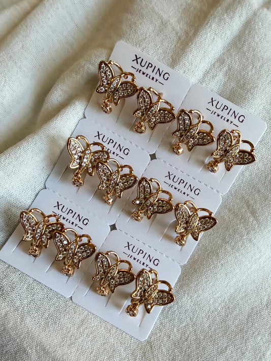 Hoop de mariposa en 18k