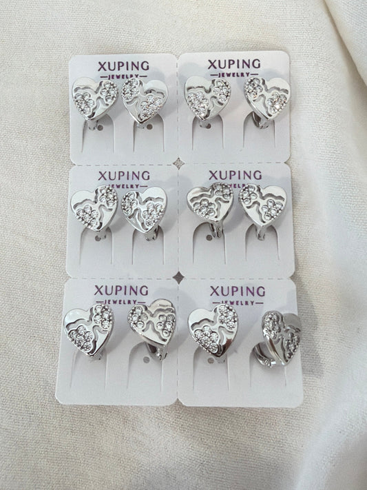 Hoop de corazón en Plata