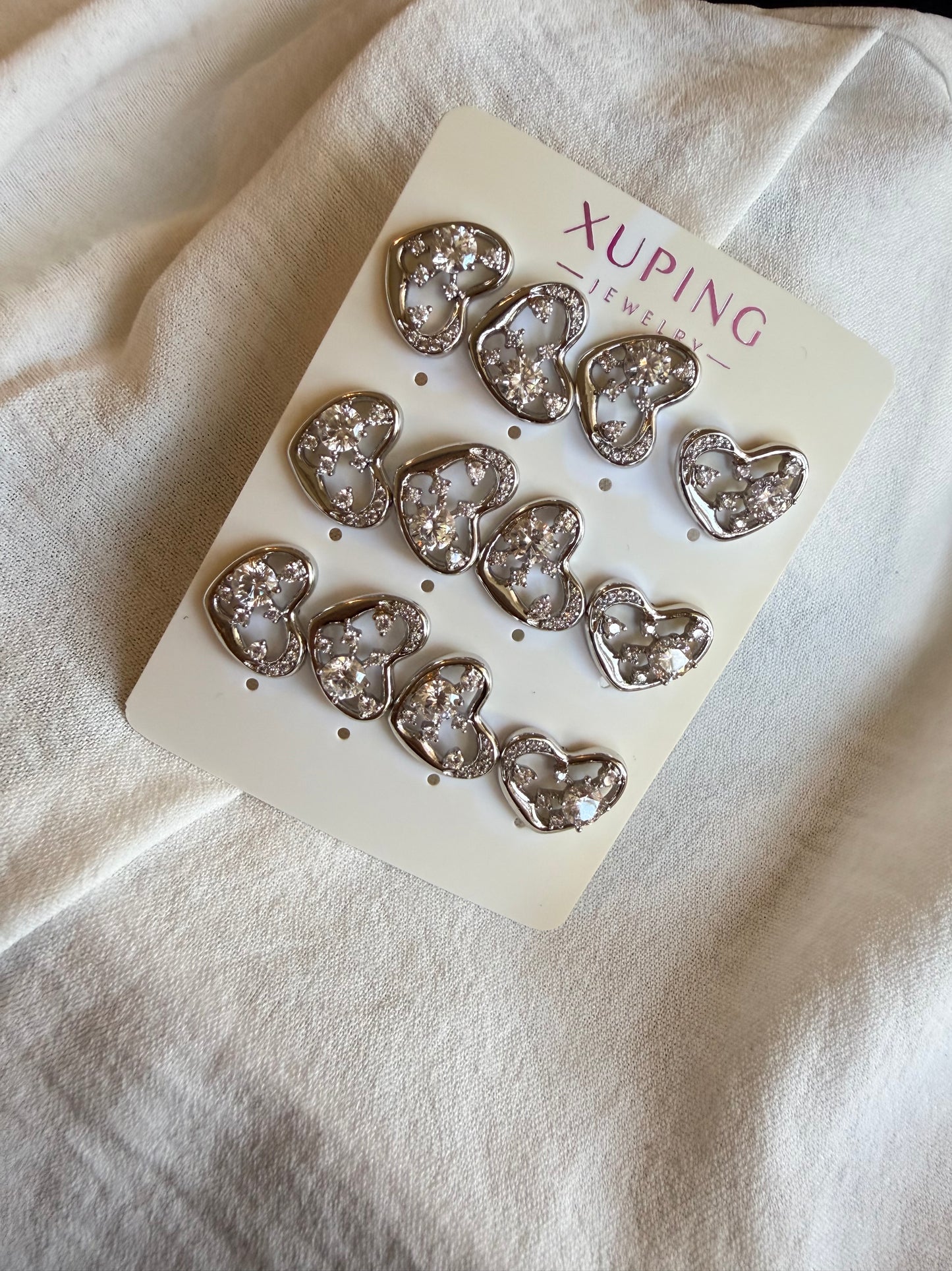Stud de corazón en Plata