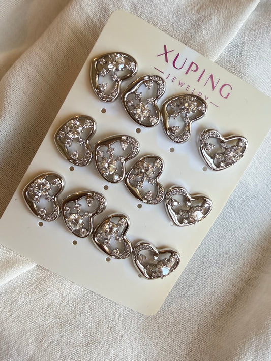 Stud de corazón en Plata