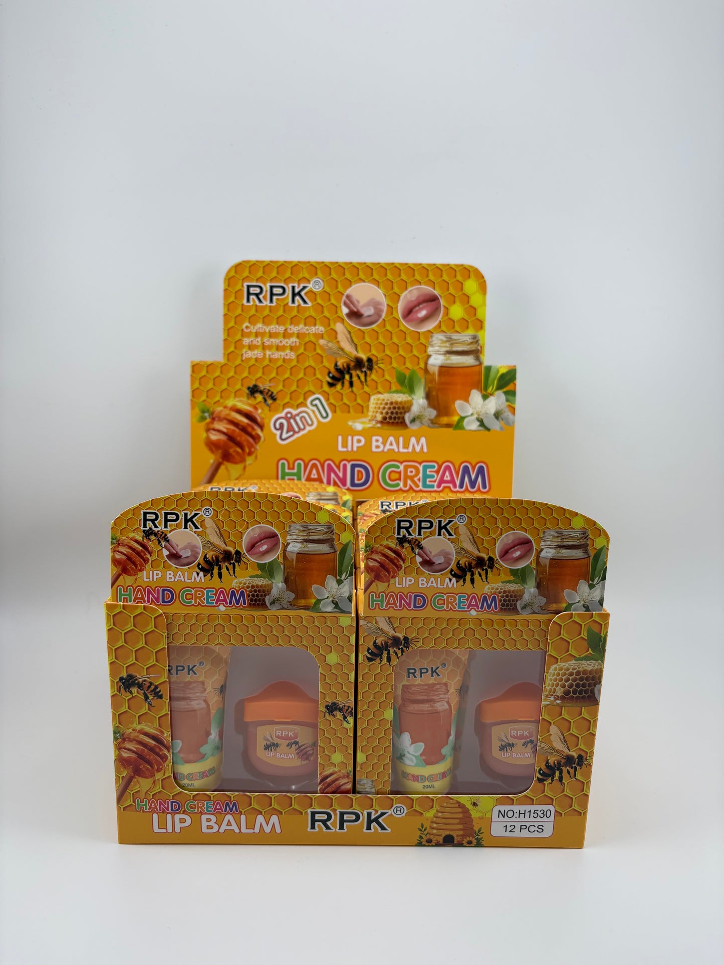 12 pcs Lip Balm & Hand Cream Honey set
