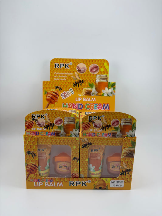 12 pcs Lip Balm & Hand Cream Honey set