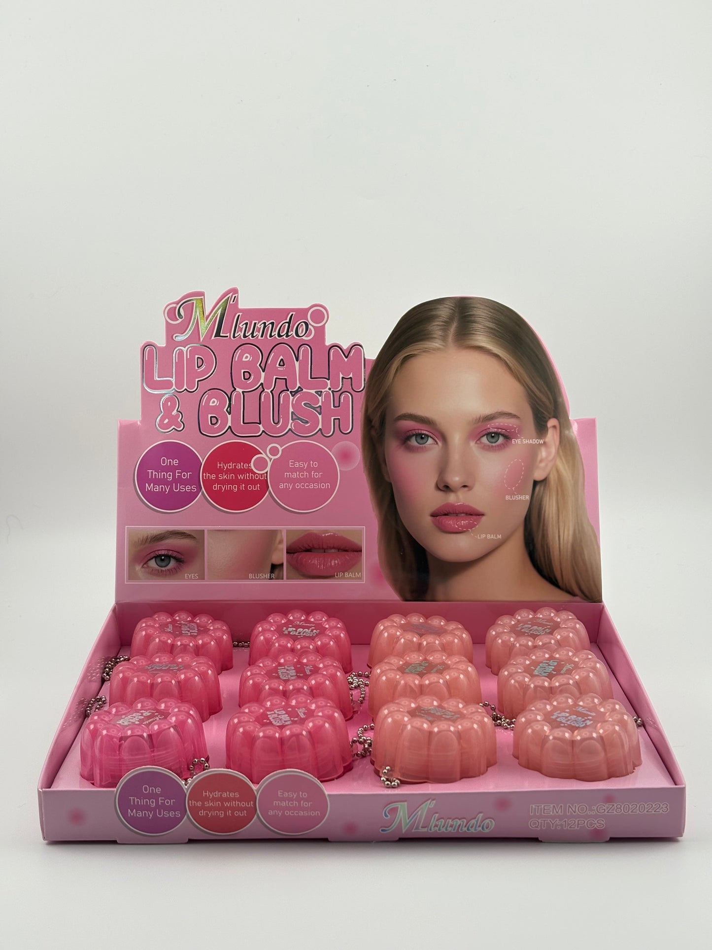 12 pcs Lip Balm & Blush Cake Set