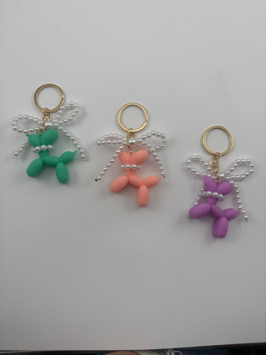 12 pcs Mix Color Ballon Dog Keychain