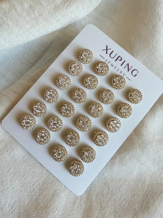 Stud de diamante en Oro Laminado