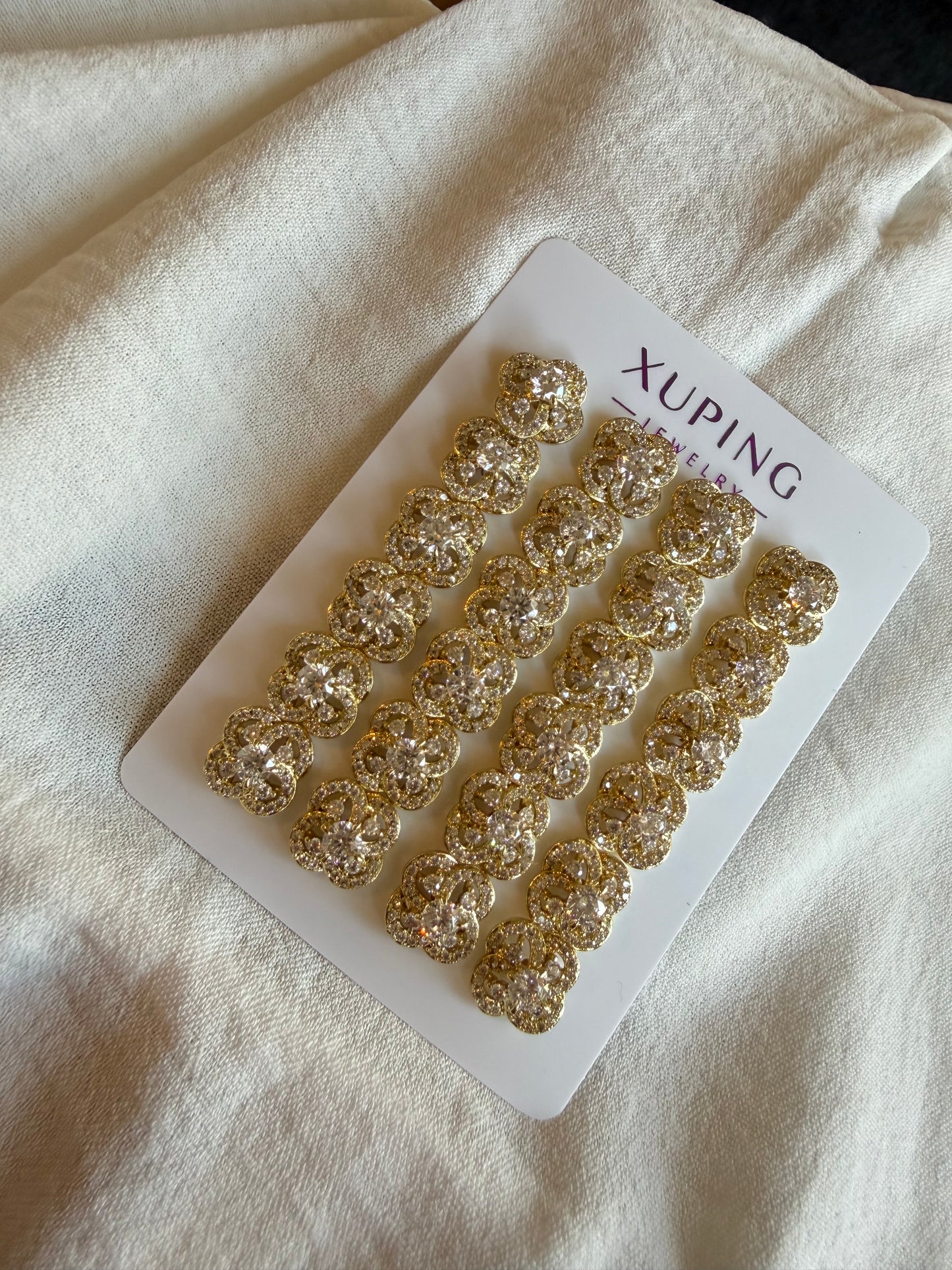 Hoop de diamantés en Oro Laminado