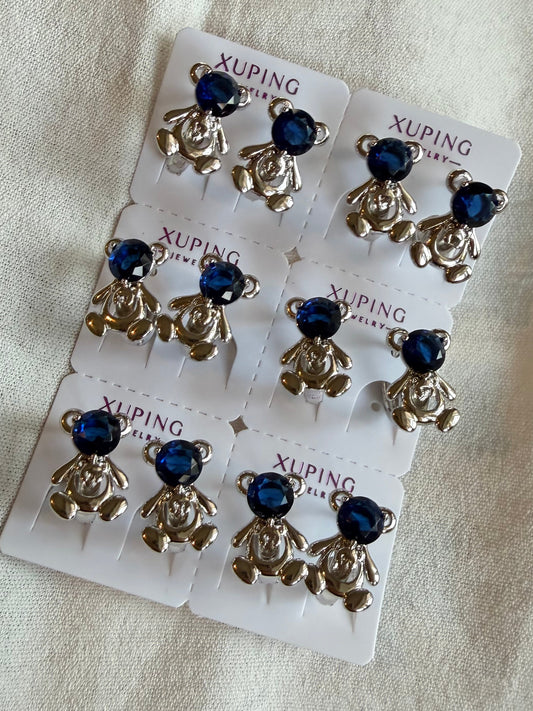Hoop de osito azul en Plata